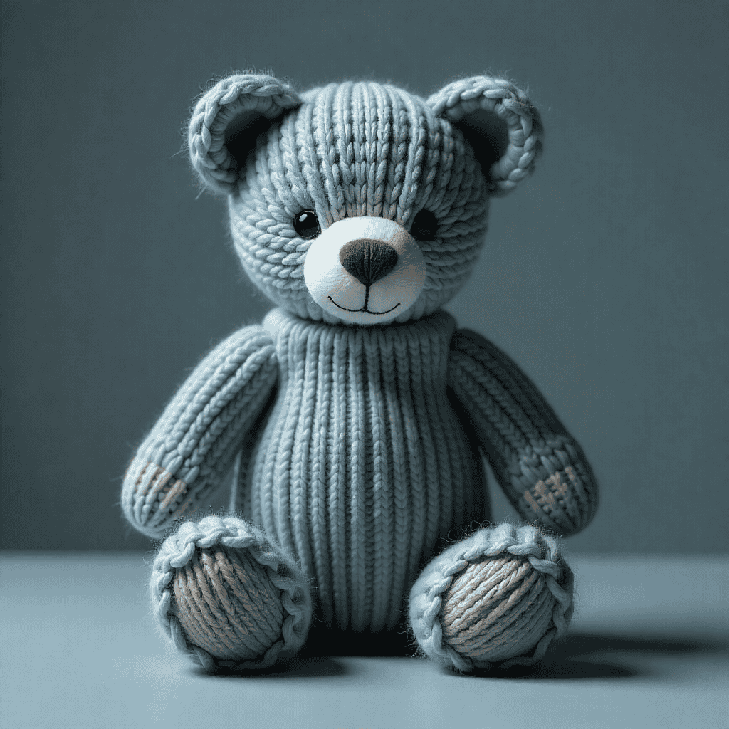 Hand-knitted bear toy from Craftedshopar